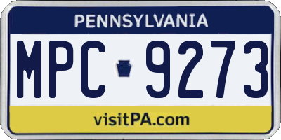 PA license plate MPC9273