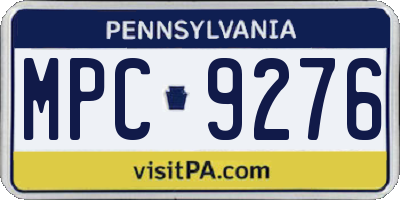 PA license plate MPC9276