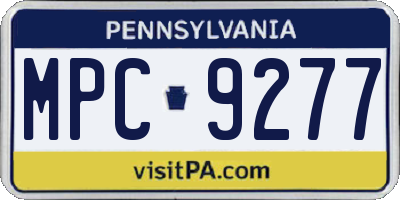 PA license plate MPC9277