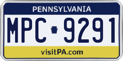 PA license plate MPC9291