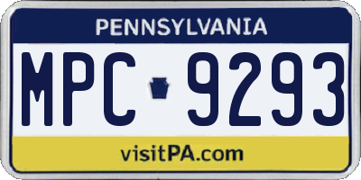 PA license plate MPC9293