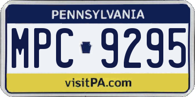 PA license plate MPC9295