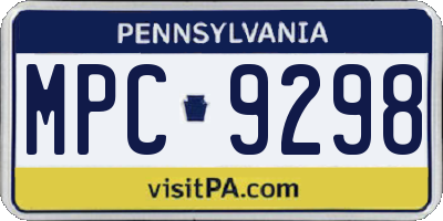 PA license plate MPC9298