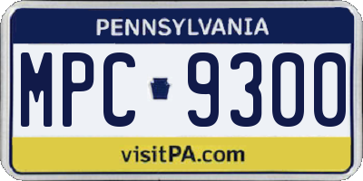 PA license plate MPC9300
