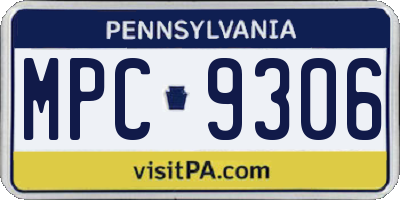 PA license plate MPC9306