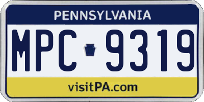 PA license plate MPC9319