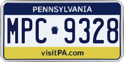 PA license plate MPC9328