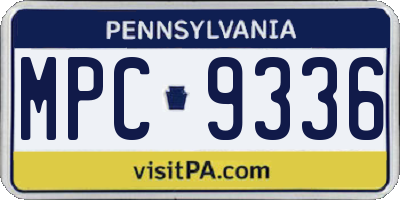 PA license plate MPC9336