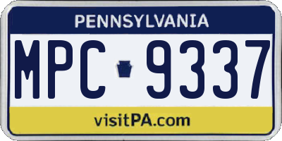 PA license plate MPC9337