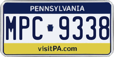 PA license plate MPC9338