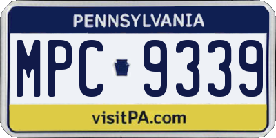 PA license plate MPC9339