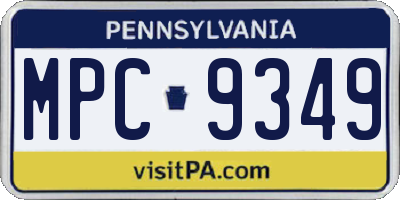 PA license plate MPC9349