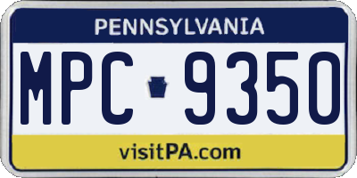 PA license plate MPC9350