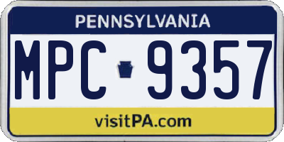 PA license plate MPC9357