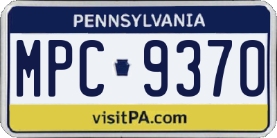 PA license plate MPC9370