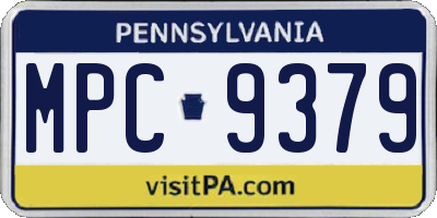 PA license plate MPC9379