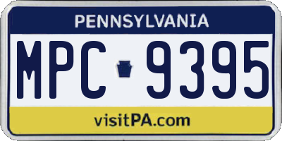 PA license plate MPC9395
