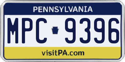 PA license plate MPC9396