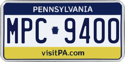 PA license plate MPC9400