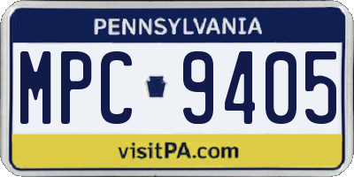 PA license plate MPC9405