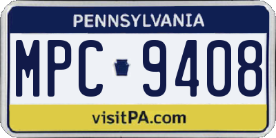 PA license plate MPC9408