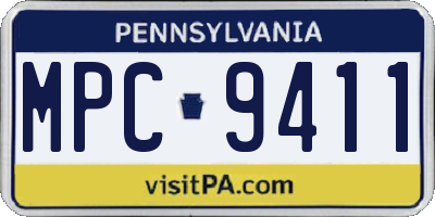 PA license plate MPC9411