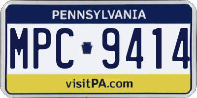 PA license plate MPC9414