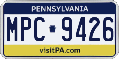 PA license plate MPC9426