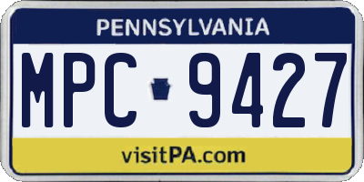 PA license plate MPC9427