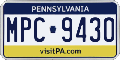 PA license plate MPC9430
