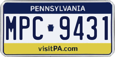PA license plate MPC9431