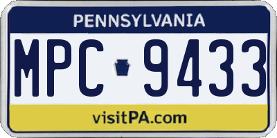 PA license plate MPC9433