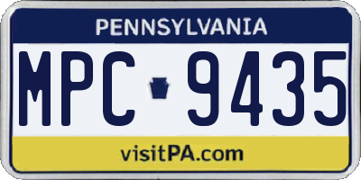 PA license plate MPC9435