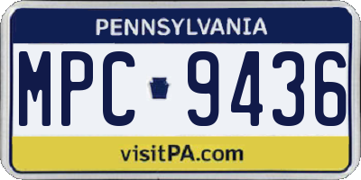 PA license plate MPC9436