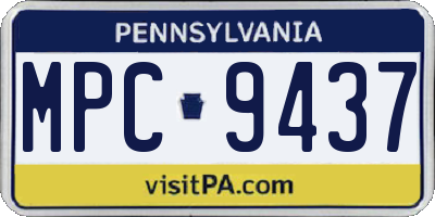 PA license plate MPC9437