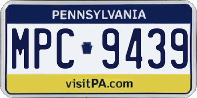 PA license plate MPC9439