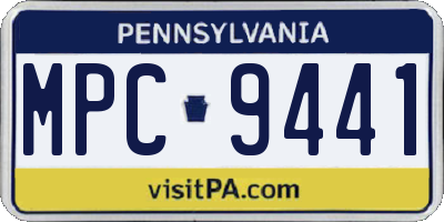 PA license plate MPC9441