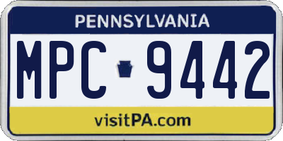 PA license plate MPC9442