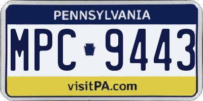 PA license plate MPC9443
