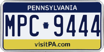 PA license plate MPC9444