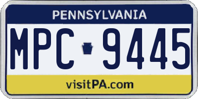 PA license plate MPC9445