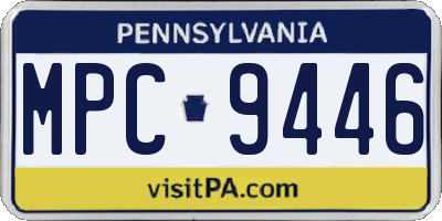 PA license plate MPC9446