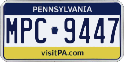 PA license plate MPC9447