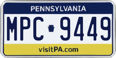 PA license plate MPC9449