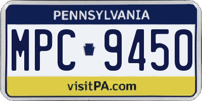 PA license plate MPC9450
