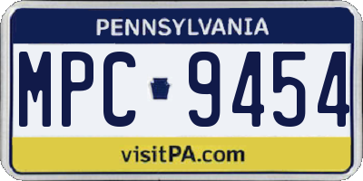PA license plate MPC9454