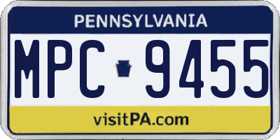 PA license plate MPC9455