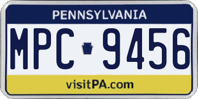 PA license plate MPC9456