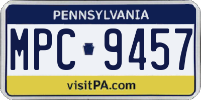 PA license plate MPC9457