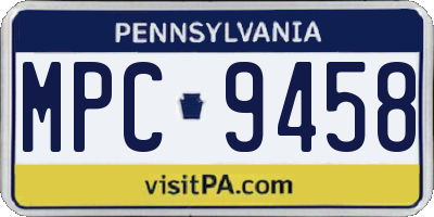 PA license plate MPC9458